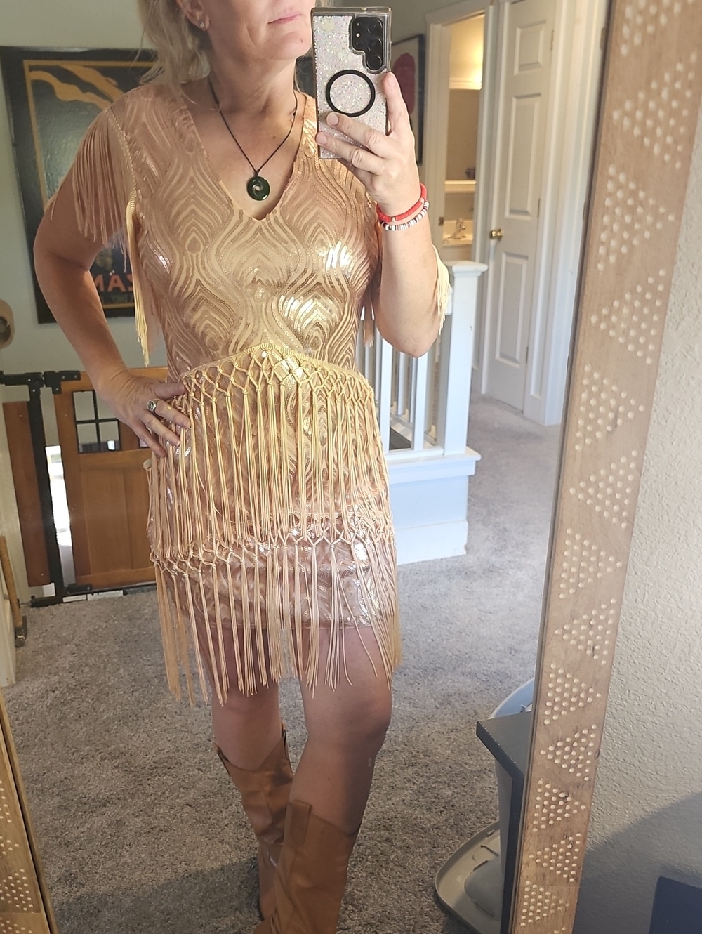 STUNNING BABEYOND FLAPPERS WESTERN SEQUIN TASSEL DRESS